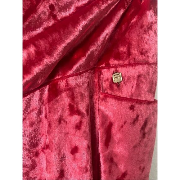 Fabletics Strawberry Red High‎ Waisted Crushed Velour Crossover Leggings Large - Picture 8 of 9